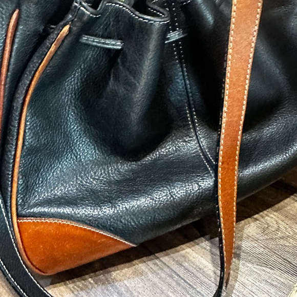 Bally Black and Brown Leather Drawstring Bag - Picture 6 of 10